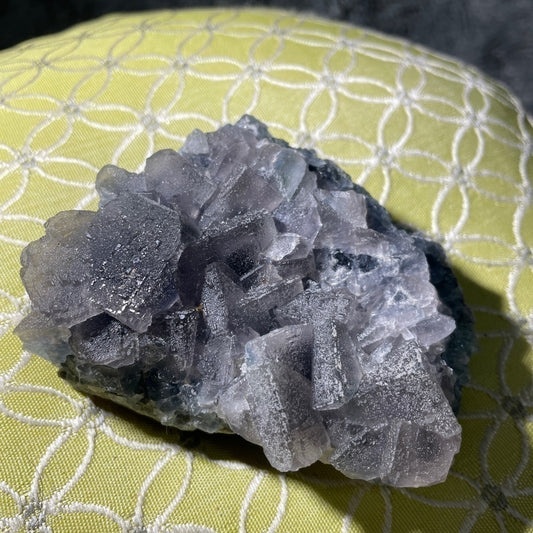 Crystal cluster- blue/purple calcite perfect cube formations