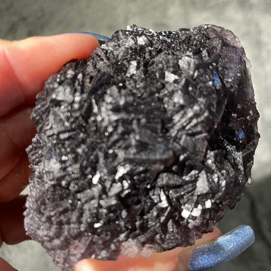 BLACK FLUORITE- CRYSTAL CLUSTER 3”x3”no rock all crystal