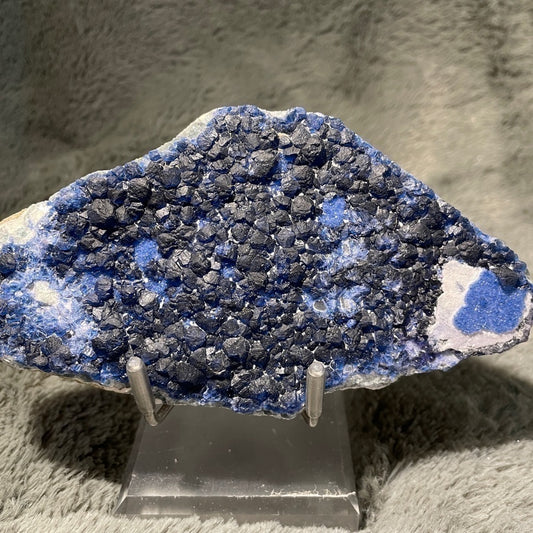 Raw crystal- BLUEBERRY CALCITE gorgeous slab tons of berries 6”x3.5” show piece