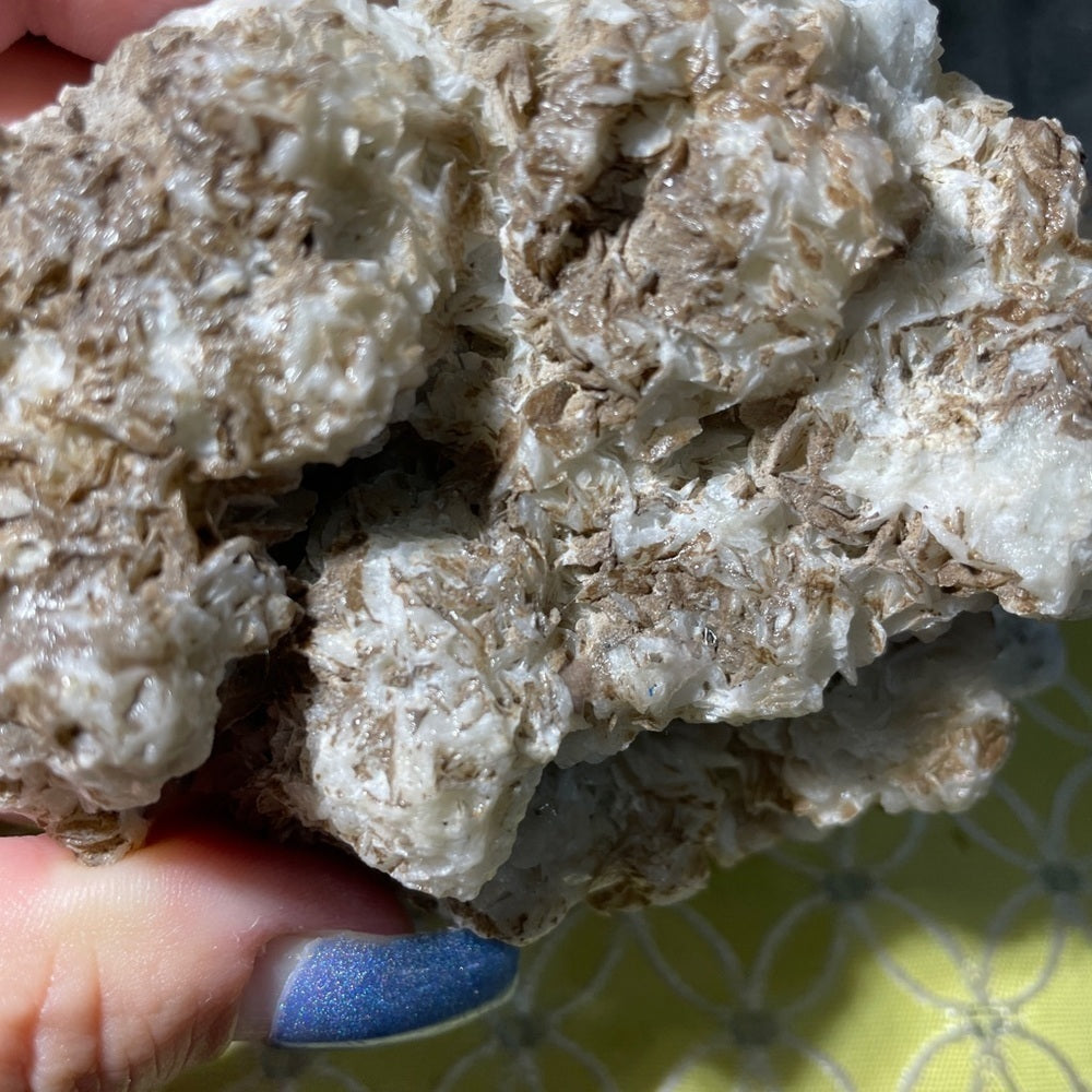 Genuine Crystal cluster- feather calcite 5”x4” peace and calming colors!