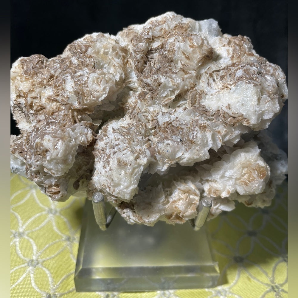 Genuine Crystal cluster- feather calcite 5”x4” peace and calming colors!
