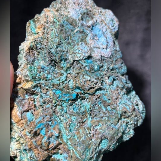 Raw natural crystals- chrysocolla 6”x5”x2” thick