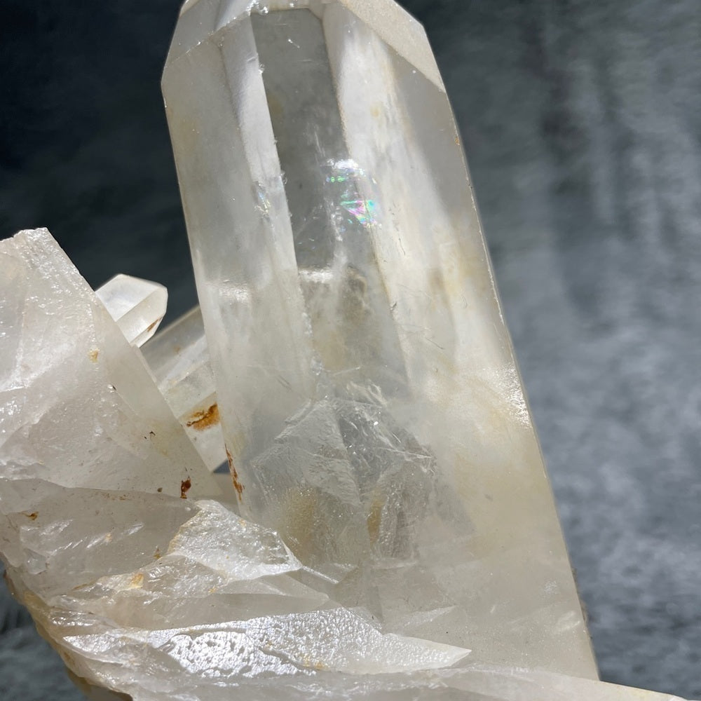 Crystal quartz cluster- rainbow- natural- clear quartz- yellow quartz 3 points-