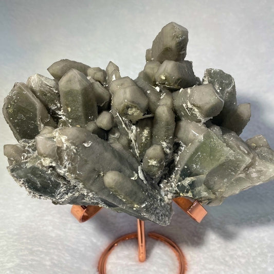 COPY - Extra special candle quartz cluster All natural 7”x4”x3”tall grey color …