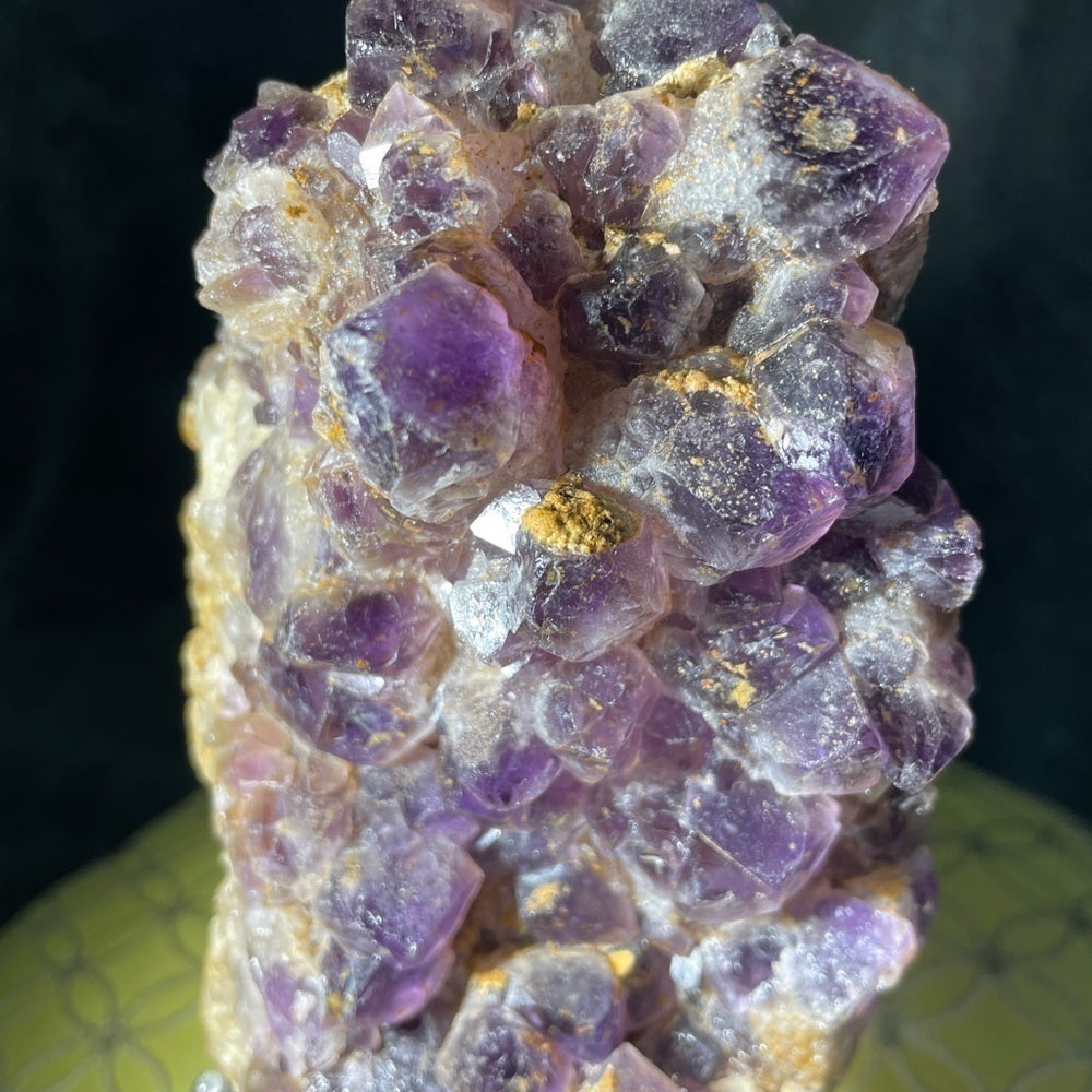 Raw crystal cluster- MADAGASCAR AMETHYST 5”x3”- 2”thick-chunky teeth