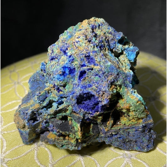 Raw crystal/minerals - AZURITE- MALACHITE- rainbow colors 3.5”x3” sparkle blue