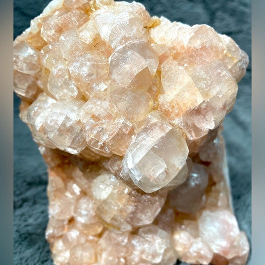 UNIQUE - EXTRA THICK PINK APOPHYLLITE CRYSTAL CLUSTER 6”x4”x3.5”
