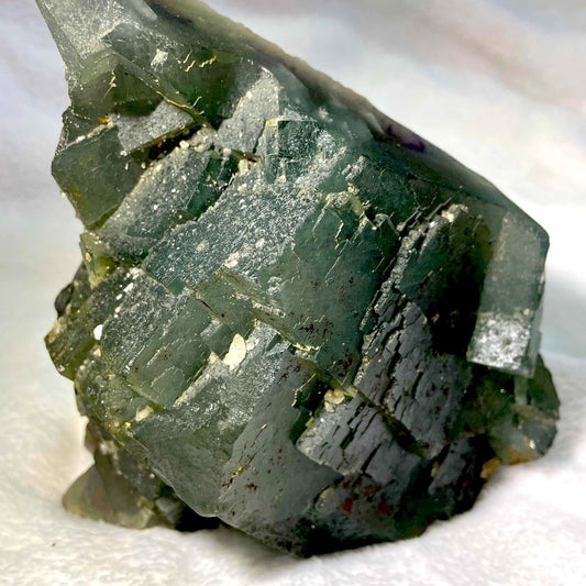 XL RAW DEEP GREEN FLUORITE SUPERCHUNK CRYSTAL CUBIC FORMATIONS 7”x7”x4”