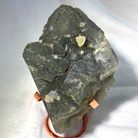 XL EXTRA CHUNKY GREEN FLUORITE CUBIC FORMATION 5”x4” Strong purple UV