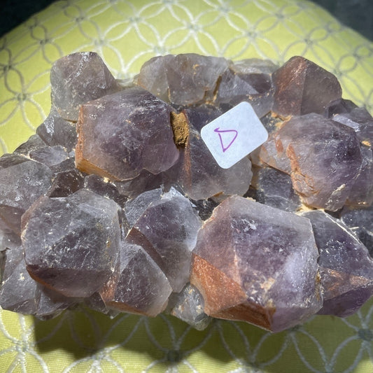 Raw crystal cluster - AMETHYST from MADAGASCAR rare find with gold 5”x4”x2.5”