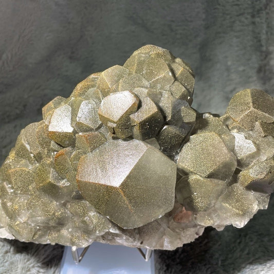 Raw crystal cluster w/ pyrite STATEMENT PIECE- huge BENZ CALCITE-9”x6” 2” forms