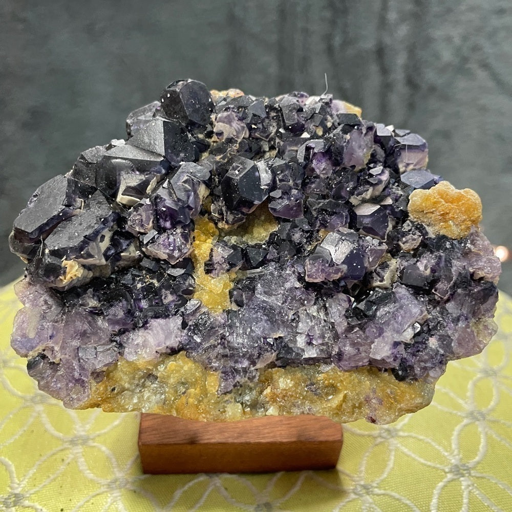 perfect moms gift- Yellow sphalerite w/purple fluorite- peace giving gemstone