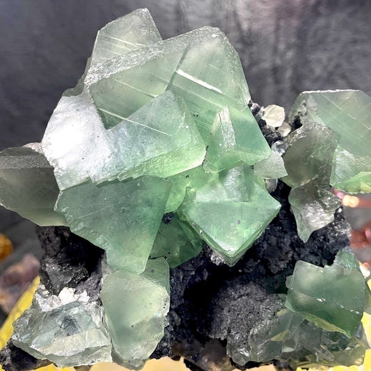XTRA CHUNKY GREEN FLUORITE CRYSTAL CLUSTER - All about the 1-2” cubes 6”x5”x4”