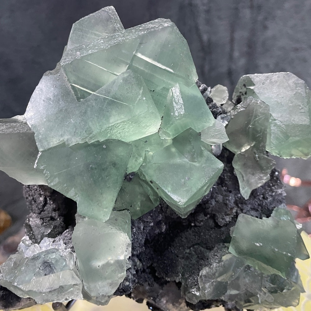 XTRA CHUNKY GREEN FLUORITE CRYSTAL CLUSTER - All about the 1-2” cubes 6”x5”x4”