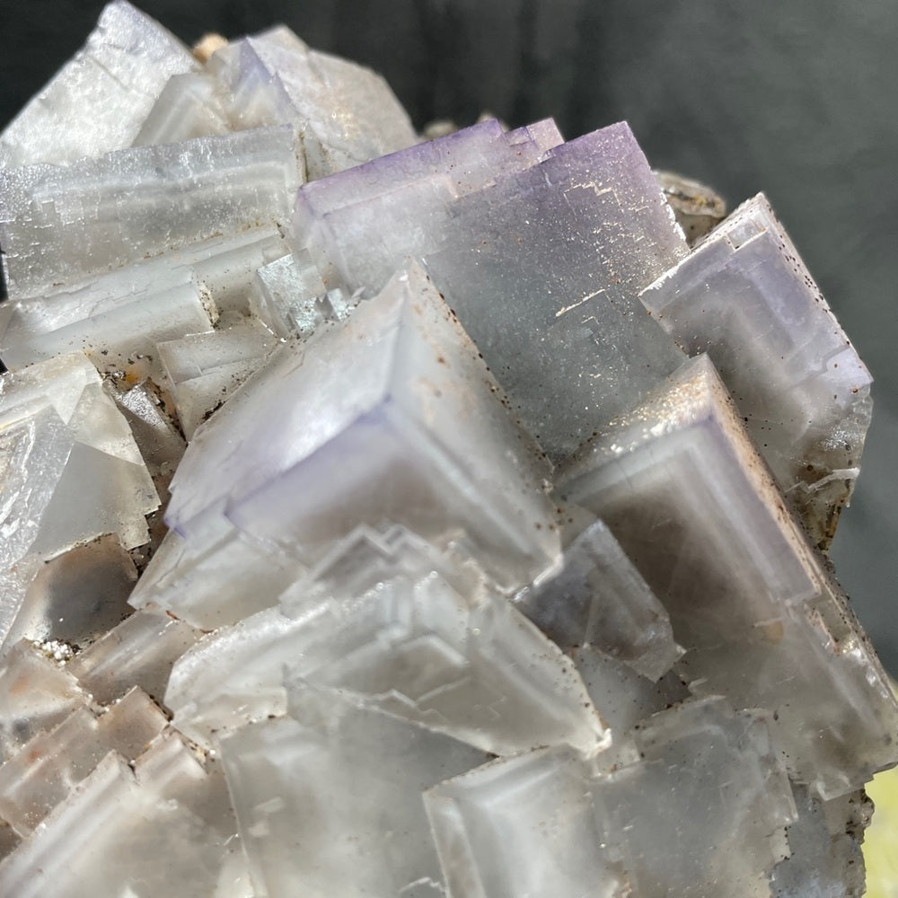 WINDOWS IN WINDOWS FLUORITE? Amazing grey/purple fluorite TRANSLUCENT CUBES