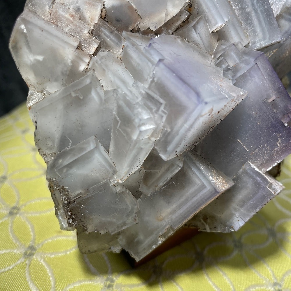 WINDOWS IN WINDOWS FLUORITE? Amazing grey/purple fluorite TRANSLUCENT CUBES