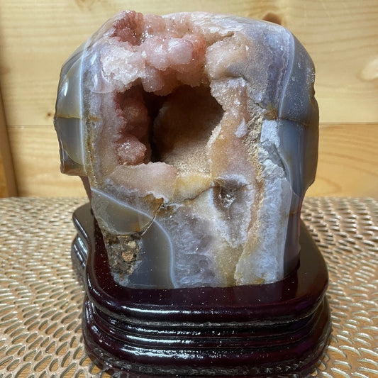 NATURAL PINK AMETHYST RAW FORM 3KG
6.78LBS-6”x6.5”x5”-CUSTOM STAND