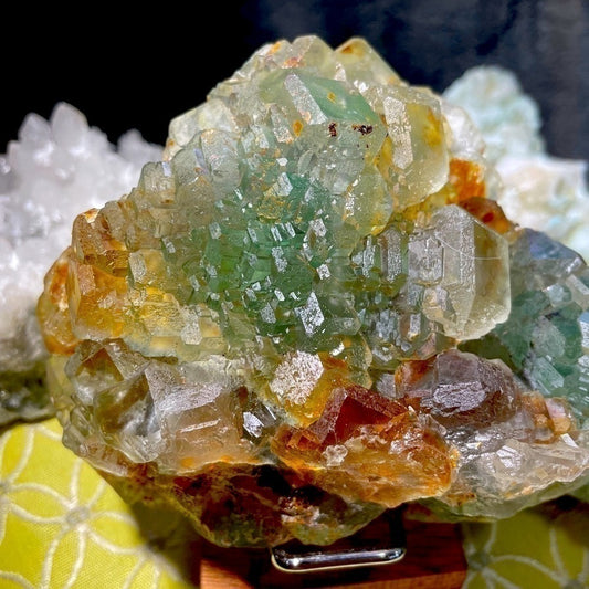Raw crystal cluster - GREEN FLUORITE CUBES CLUSTER 4.5”x3.5”2” thick extra chunk