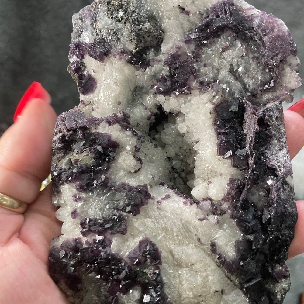 Raw crystal- 5”x3”- tanzanite fluorite in quartz matrix GORGEOUS SPECIMEN
