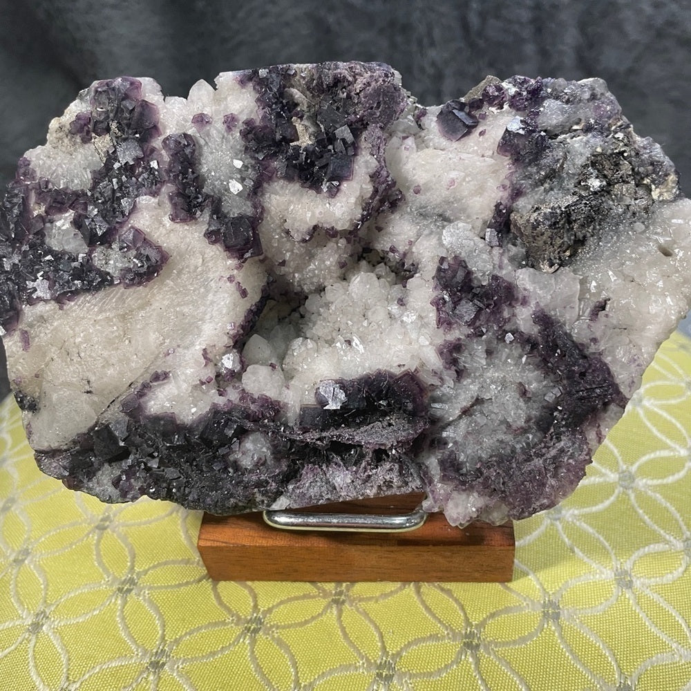 Raw crystal- 5”x3”- tanzanite fluorite in quartz matrix GORGEOUS SPECIMEN