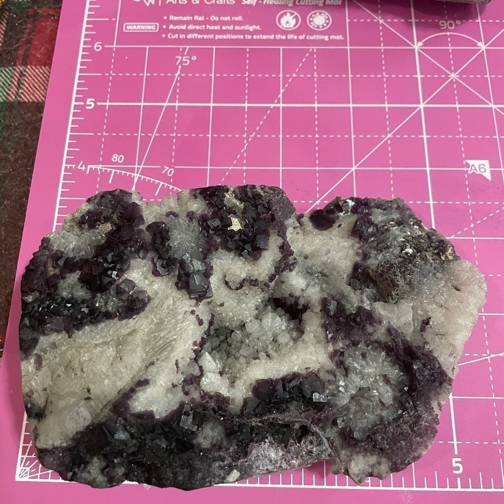 Raw crystal- 5”x3”- tanzanite fluorite in quartz matrix GORGEOUS SPECIMEN