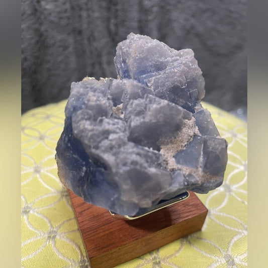 Raw NATURAL AMAZING BLUE AND GRAY FLUORITE- 2”x2”