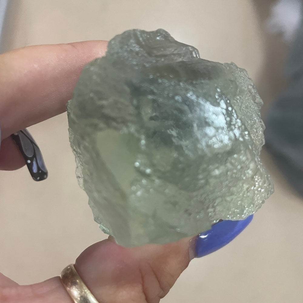 2.5” Green semi transparent fluorite no rock matrix- beautiful green