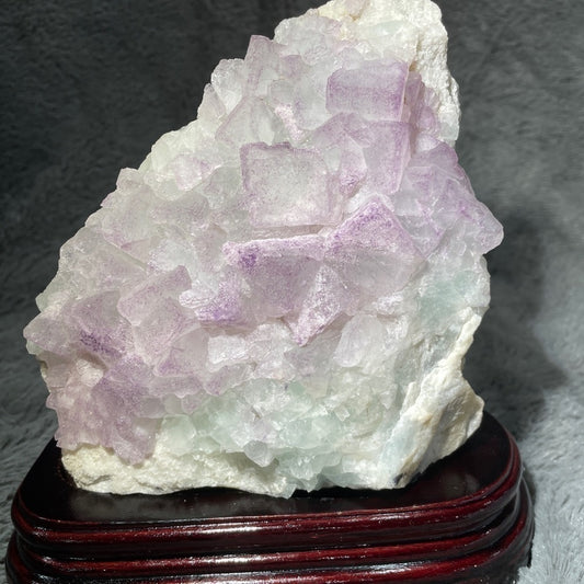 SHOW PIECE NATURAL FORM FLUORITE CRYSTAL- GREEN & LAVENDER 7”x6”x4” CUSTOMIZED