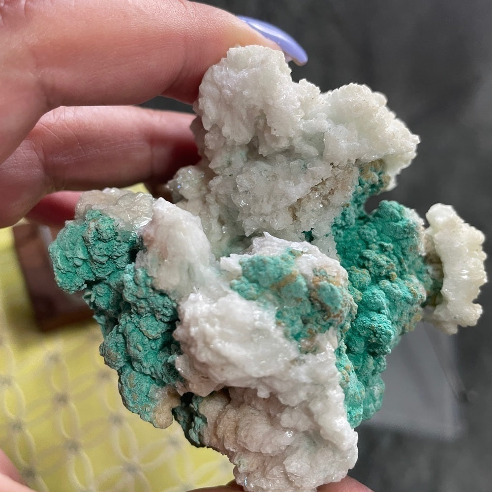 All NATURAL RARE ROSASITE WITH CALCITE “flowers” mineral/ crystals 3”x3”