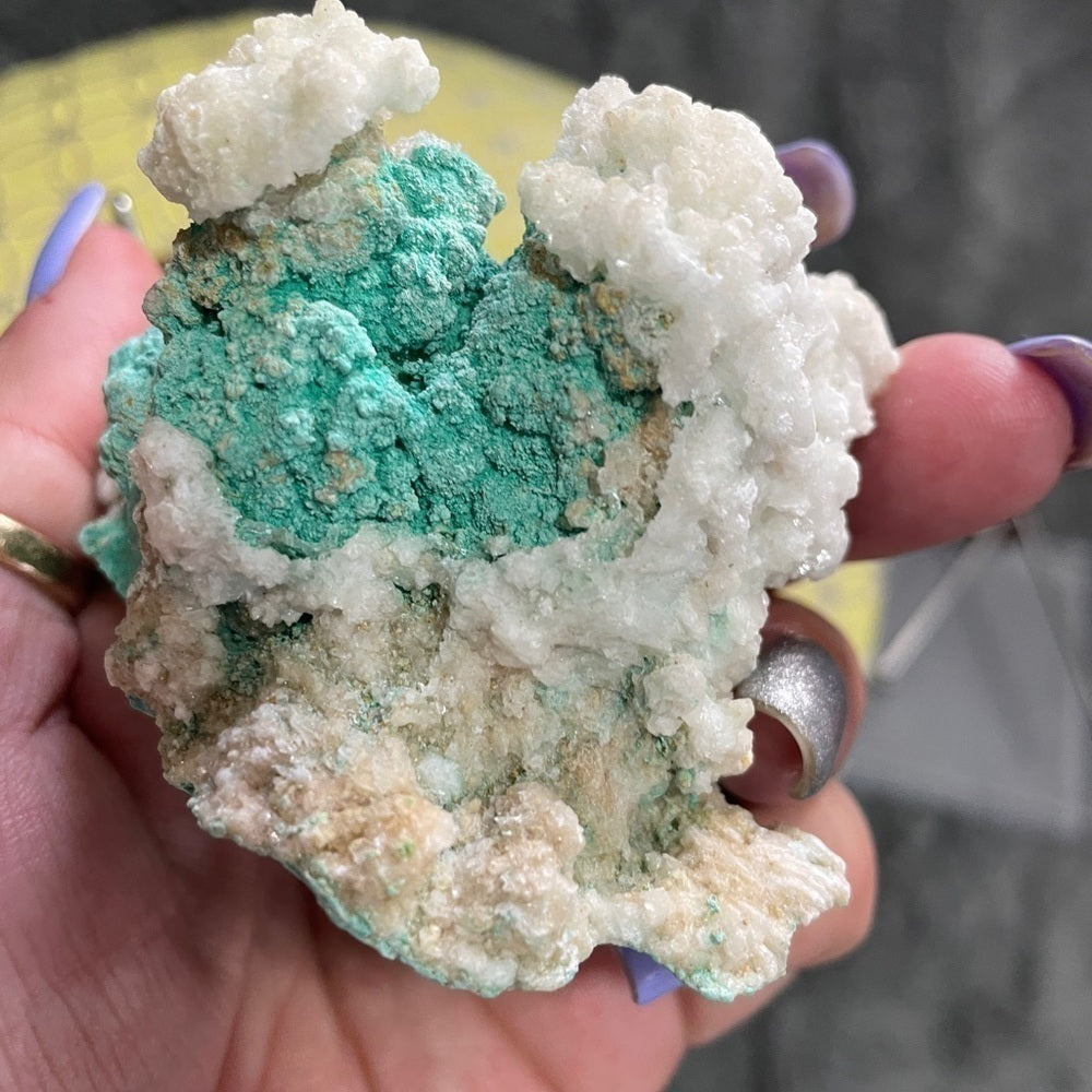 All NATURAL RARE ROSASITE WITH CALCITE “flowers” mineral/ crystals 3”x3”