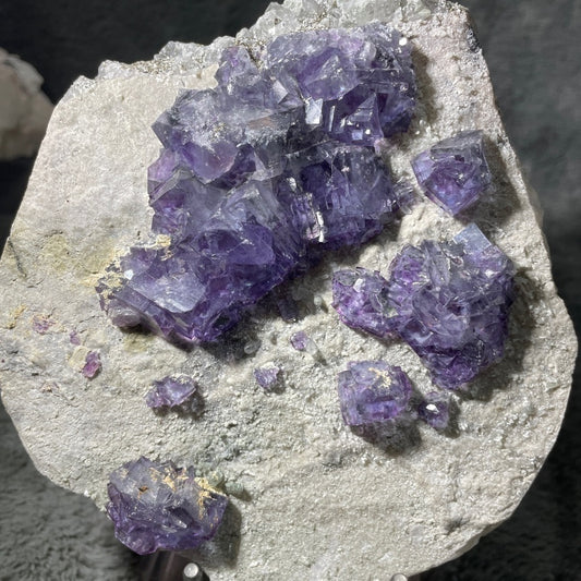 6” DIAMETER -XIANGHAULING TANZANITE FLUORITE- UNIQUE PYRITE COVERED SPHALERITE