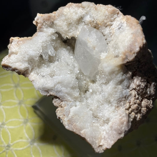 Raw crystal- MEXICAN GEODE- clear quartz 3”diameter - tons of sparkle and shine