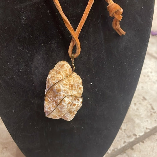Raw genuine crystal necklace- calcite with pyrite